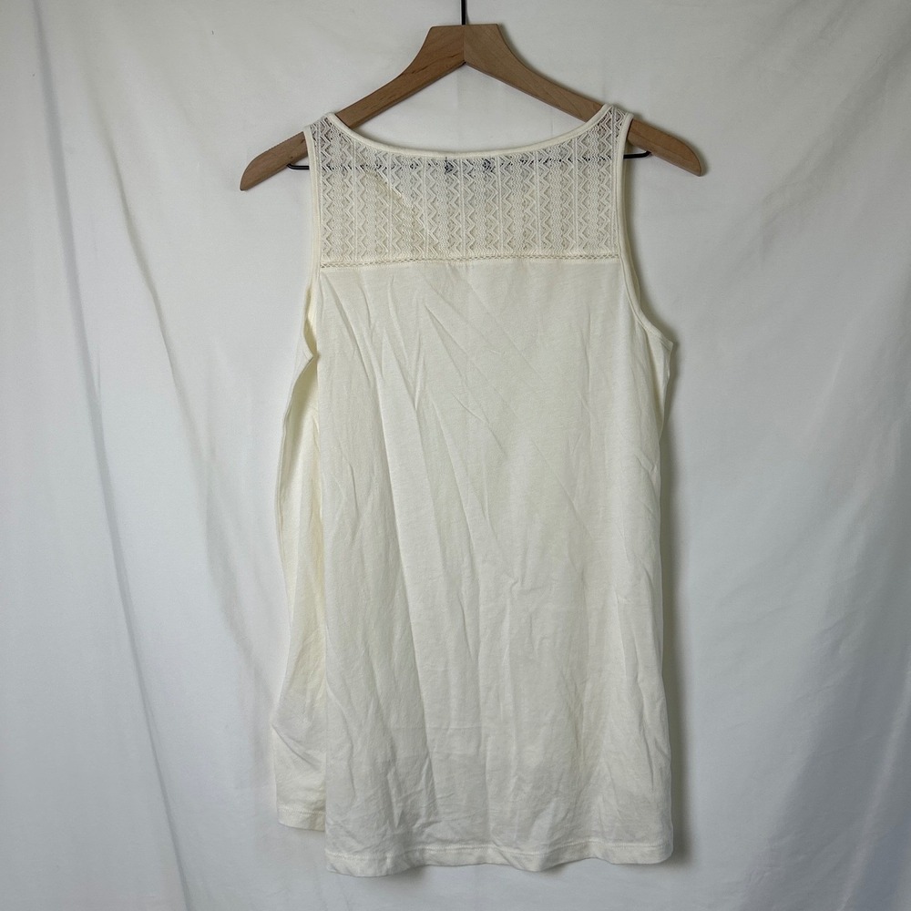 GAP Womens Crochet Lace Tank Top Cream Size S Boho Festival Layering Cottagecore - Picture 2 of 10